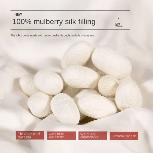100% Mulberry Silk Comforters Cotton Jacquard Silk Filling Spring Summer Quilts Soft Warm Single Double Queen Duvet Comforters - Image 5