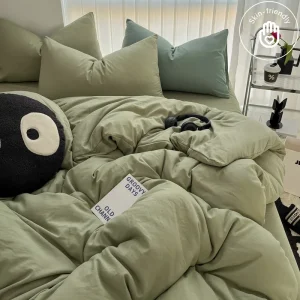 Minimalist Home Solid Color Bedding Set 3Pcs, 1 Duvet Cover, 2 Pillowcases, Super Soft Breathable, Machine Washable, Non-Fading